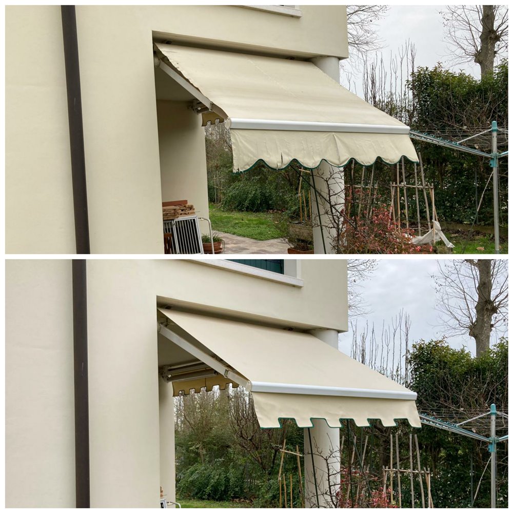 Cambio tessuto tenda a bracci